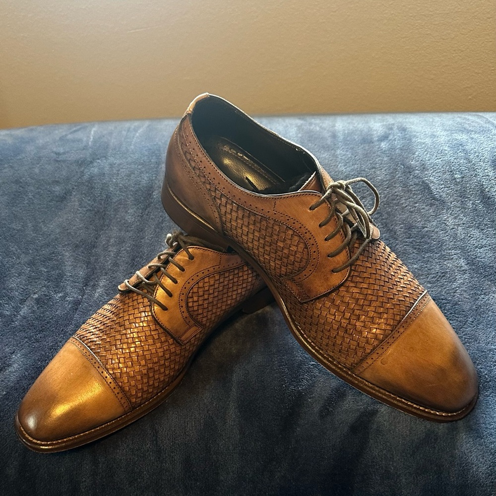 Johnston & Murphy
Cormac woven cap toe mohogany Italian calfskin